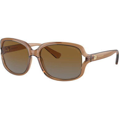 Coach HC8169 - Transparent Brown/Brown Grey Gradient Polarised Lenses