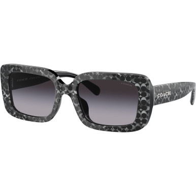 Coach HC8380U, Grey Pearl Signature C/Grey Gradient Lenses