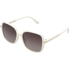 Buy the Locello Desi White Linen/Brown Polarised Sunglasses