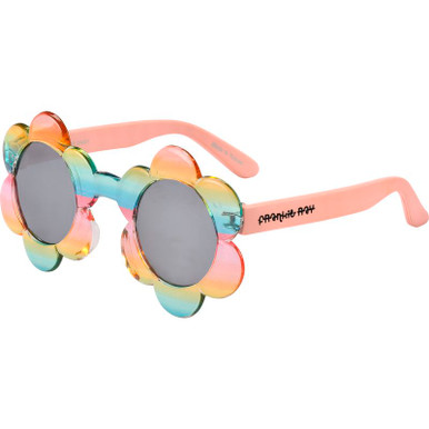 Frankie Ray Kids Daisy, Rainbow/Smoke Silver Mirror Lenses