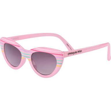 Eadie - Jelly Pink and Rainbow Stripe/Smoke Gradient Lenses