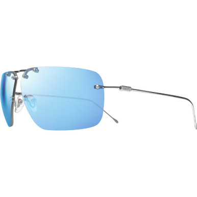 Shiny Chrome/Blue Water Mirrored Polarised Photochromic Lenses