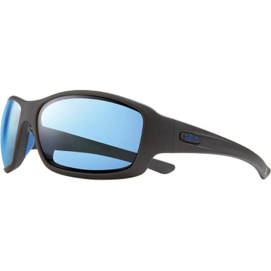 Maverick - Matte Black/Blue Water Mirror Polarised Lenses