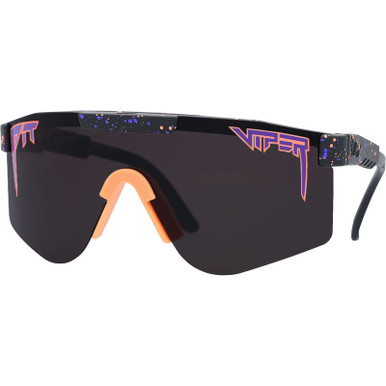 Pit Viper The Double Wides - Naples Black and Purple Splatter/Black Polarised Lenses