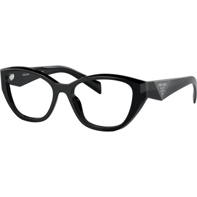 Prada Glasses PR21ZV - Black/Clear Lenses 53 Eye Size