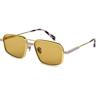Oscar & Frank Mr Nank - Gold and Lavender/Solid Brown Lenses
