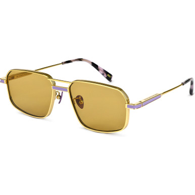 Oscar & Frank Mr Nank - Gold and Lavender/Solid Brown Lenses