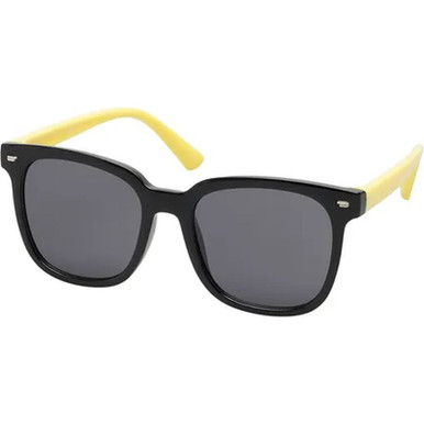 Just Sunnies Kids 1897, Black Yellow/Smoke Lenses