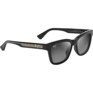 Shiny Black with Transparent Grey/Neutral Grey Polarised Glass Lenses