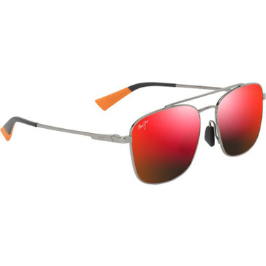 Piwai Alt Fit - Shiny Light Ruthenium/Hawaii Lava Mirror Polarised Lenses