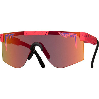 Pit Viper The Pit Viper XS, Radical Pink and Blue Splatter/Yellow Red Mirror Lenses