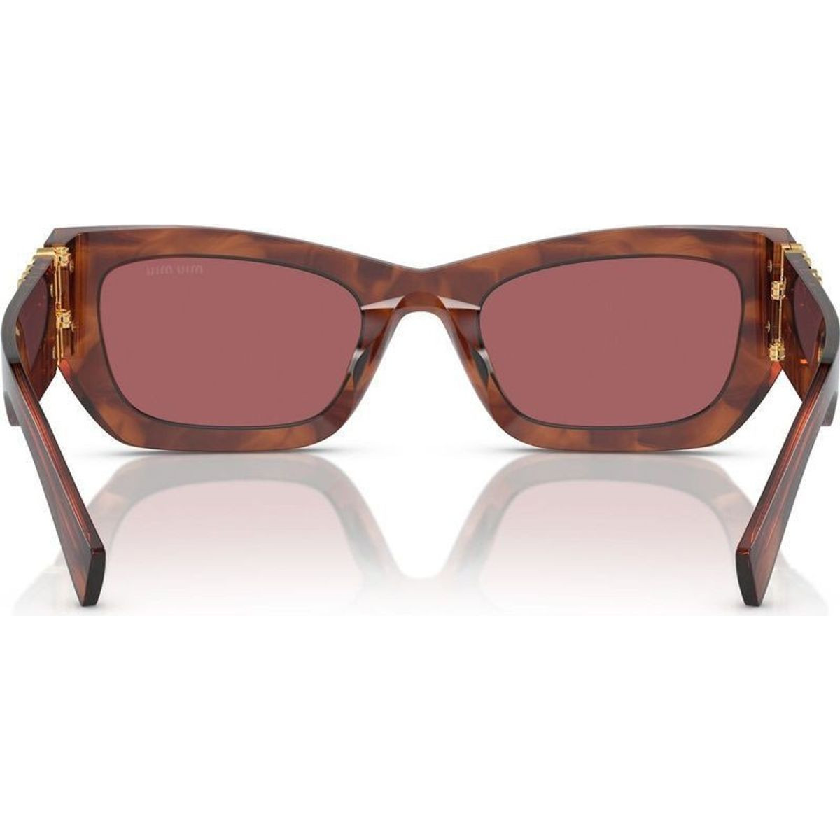 Shop the Miu Miu 09WS Sunglasses Striped Tobacco/Dark Violet