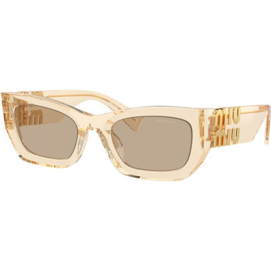 Miu Miu 09WS - Sand Transparent/Dark Brown Lenses