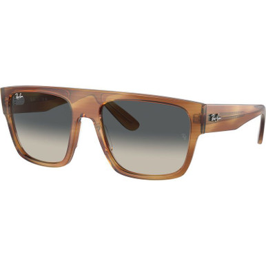 Ray-Ban Drifter RB0360S - Striped Brown/Grey Gradient Glass Lenses