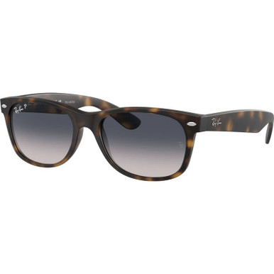 New Wayfarer Classic RB2132 - Rubber Havana/Blue Gradient Polarised Glass Lenses 55 Eye Size