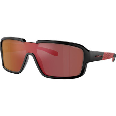 Arnette Fresa AN4335, Shiny Matte Black/Red Yellow Mirror Lenses