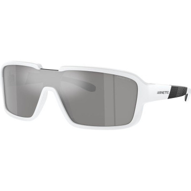 Shiny Matte White/Light Grey Silver Mirror Lenses