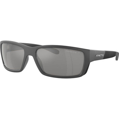 Arnette Frambuesa AN4336 - Shiny Medium Grey and Matte Black/Grey Silver Mirror Polarised Lenses
