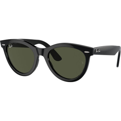 Wayfarer Way RB2241 - Black/Green Glass Lenses 54 Eye Size