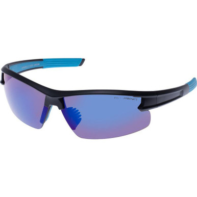 Matte Black and Blue/Blue Mirror Lenses