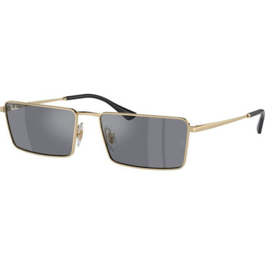 Ray-Ban Emy RB3741 - Light Gold/Dark Grey Silver Flash Mirror Lenses 59 Eye Size