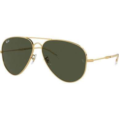 Ray-Ban Old Aviator RB3825, Arista Gold/Green Glass Lenses 58 Eye Size