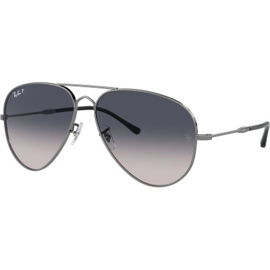 Ray-Ban Old Aviator RB3825, Gunmetal/Blue Gradient Polarised Glass Lenses 58 Eye Size