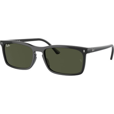 Ray-Ban RB4435, Black/Green Glass Lenses 56 Eye Size