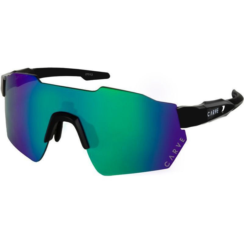 Buy the Carve Level Up Matte Black/Green Iridium Sunglasses
