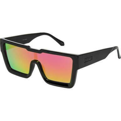 Gloss Black/Pink Iridium Mirror Lenses