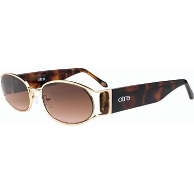 Polly - Gold Tort/Brown and Pink Gradient Lenses