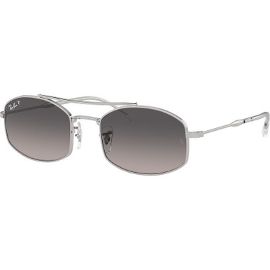 Silver/Light Grey Gradient Polarised Glass Lenses 54 Eye Size