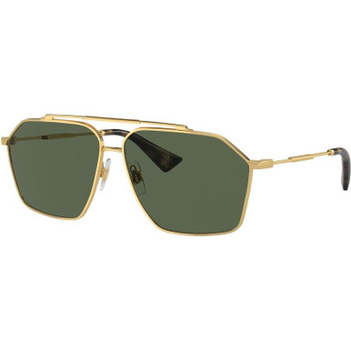 Dolce & Gabbana DG2303 - Gold/Dark Green Polarised Lenses