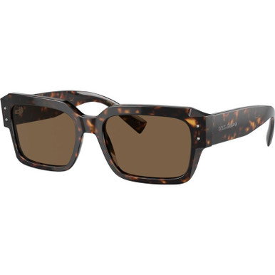 Dolce &amp; Gabbana DG4460, Havana/Dark Brown Lenses