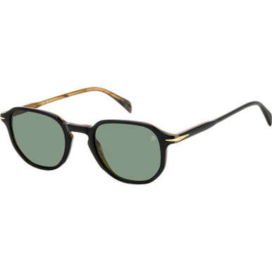 David Beckham DB 1140/S - Black Striped Brown/Green Glass Lenses
