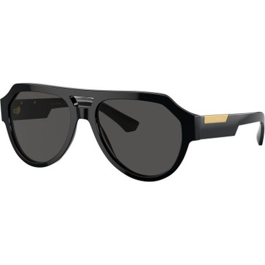 Dolce &amp; Gabbana DG4466F, Black/Grey and Black Mirror Lenses