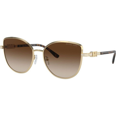 Michael Kors CATALONIA MK1144B, Shiny Light Gold/Brown Gradient Lenses