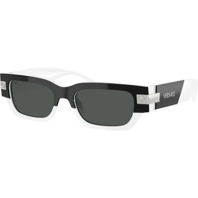 Versace VE4465, Black and White/Dark Grey Lenses