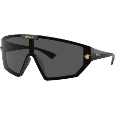 Black/Dark Grey and Gold Mirror Lenses