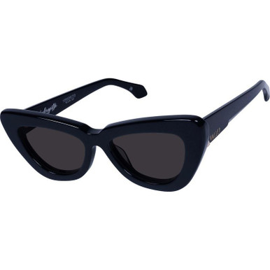 Valley Eyewear Lafayette - Gloss Black with Gold Metal/Black Lenses