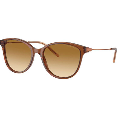 Emporio Armani EA4220 - Shiny Transparent Light Brown/Yellow and Light Brown Gradient Lenses