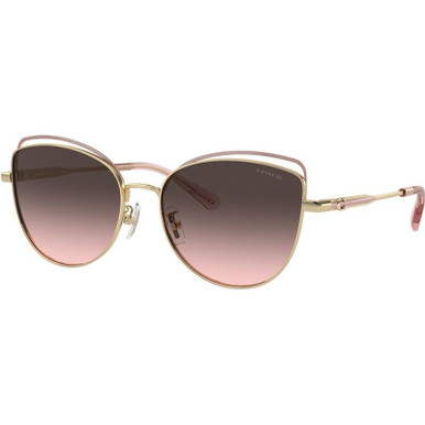 HC7162 - Shiny Light Gold and Rose Gold/Grey Pink Gradient Lenses