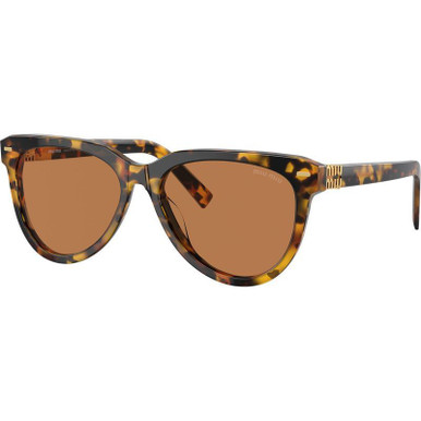 Miu Miu MU12ZS, Honey Havana/Dark Brown Lenses