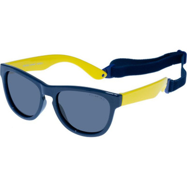 Cancer Council Kids Weasel - Navy and Yellow/Blue Polarised Lenses