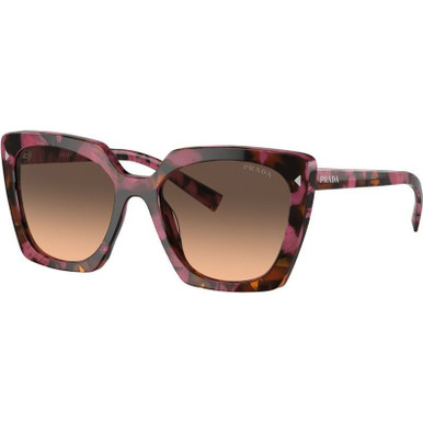 Prada PR23ZS, Begonia Cognac Tortoise/Brown and Grey Gradient Lenses