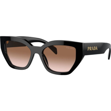 Prada PRA09S, Black/Brown Gradient Lenses