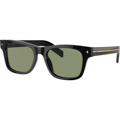 Black/Green Polarised Glass Lenses 54 Eye Size