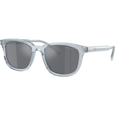 PRA21S - Transparent Azure/Dark Grey Flash Silver Mirror Lenses