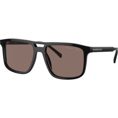 Prada PRA22S, Black/Brown Polarised Lenses 56 Eye Size