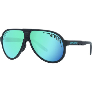 Pit Viper Jethawk, Exec Black/Blue Mirror Polarised Lenses